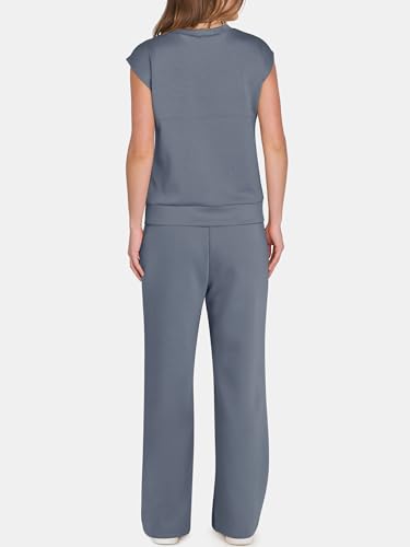 ANRABESS 2 Piece Travel Outfits for Women Large Deep Gray