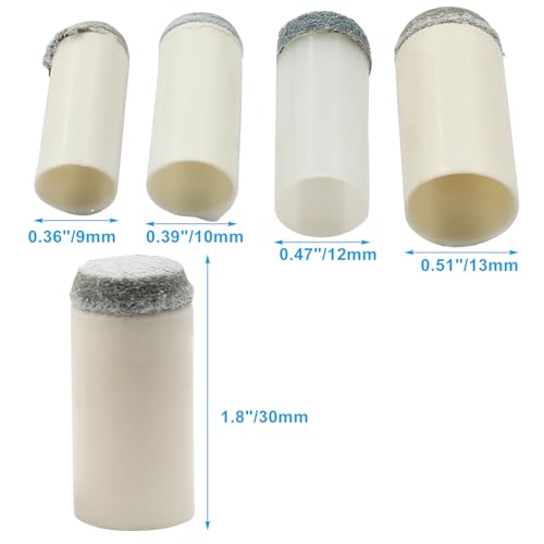 Pool Cue Tips Replacement Set 9mm 10mm 12mm 13mm Slip-On Billiard Cue Tips