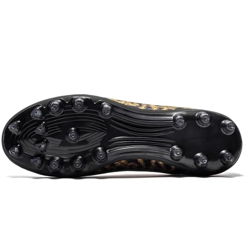 Kids Soccer Cleats Boys Girls Turf Training Football Shoes - 3 Big Kid Black