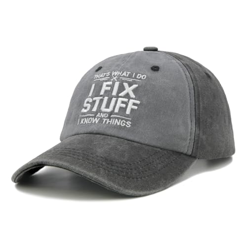 Embroidered I Fix Stuff Hat for Men Mechanic Baseball Cap, Fathers Day Birthday Gifts from Daughter Son Wife