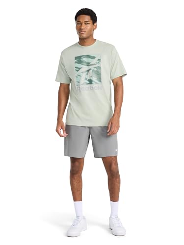 Reebok Men's Jumpstart 8-Inch Shorts - Large Grey, Lightweight Polyester