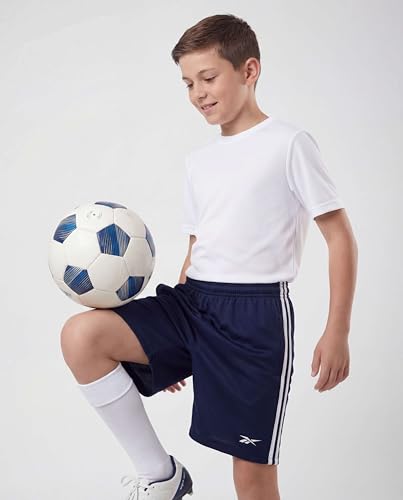 Boys' 4 Pack Mesh Shorts for Basketball, Soccer, Sports - Large Black Navy Grey