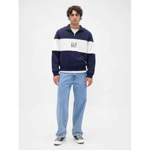 GAP Men's Logo Half Zip Drawstring Fleece