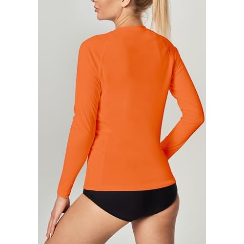 IUGA Rash Guard for Women UPF 50+ SPF UV Protection Long Sleeve Workout Tops with Pockets Dry Fit Hiking Swim Shirt