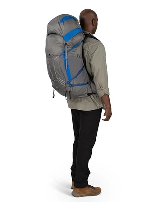 Osprey Exos Pro 55L Men's Backpacking Backpack, Dale Grey/Agam Blue, L/XL
