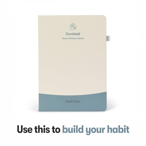 Dumbbell Workout Journal Hardcover - 13 Week Fitness Planner for Men & Women