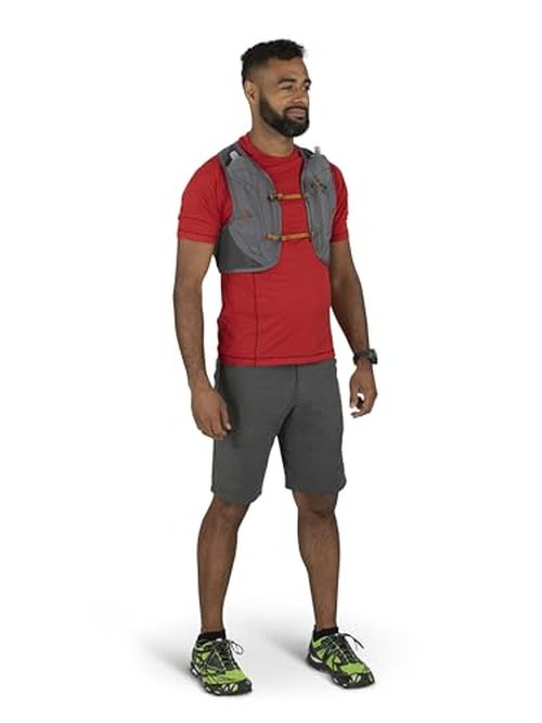 Osprey Duro LT Men's Running Hydration Vest with Hydraulics Soft Flasks, Phantom Grey/Toffee Orange, Large