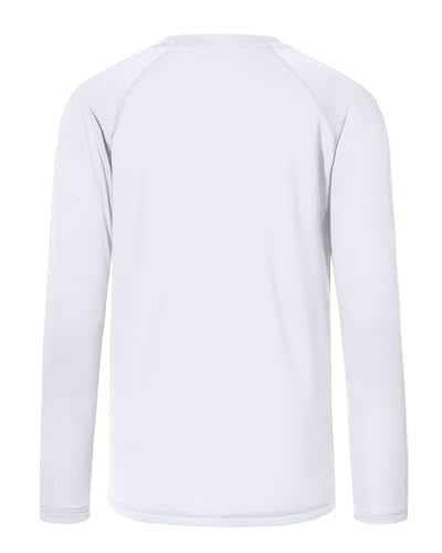 Boys UPF 50+ Long Sleeve Swim Shirt Rash Guard Pack - Medium White & Black