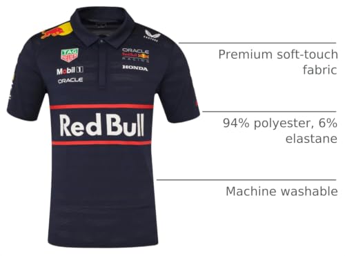 Castore Red Bull Racing F1 Men's Team Polo Shirt Large - 2025
