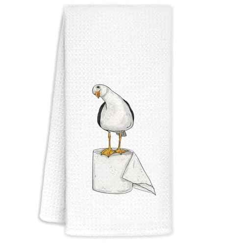 Seagull Hand Towels, Seagulls Gifts for Women Bird Lovers, Seagull Decor, Coastal Beach Kitchen Towels for Bathroom, Coastal Nautical Sea Gull Decorative Dish Tea Towels for Kitchen, 16x24 in
