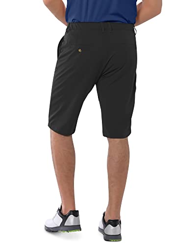Men's Golf Shorts 11 Inch Inseam Lightweight with 5 Pockets - Black 36
