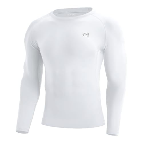 Mens Compression Shirt Long Sleeve Quick Dry Athletic Workout Gym T-Shirt SPF Running Top Sport Undershirt Base Layer