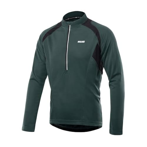 ARSUXEO Men's Half Zipper Cycling Jerseys Long Sleeves Mountain Bike Shirts 6031