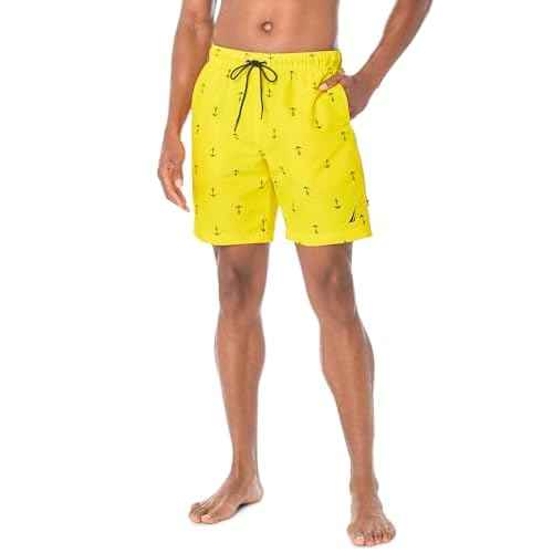 Nautica Men's Standard Quick Dry All Over Classic Anchor Print Swim Trunk