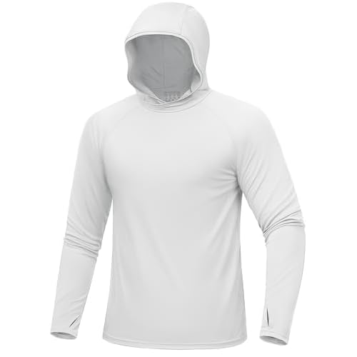 MAGCOMSEN Men's UPF 50+ Sun Protection Shirts Quick Dry Long Sleeve Rash Guard Lightweight Hoodie Shirt Fishing Running