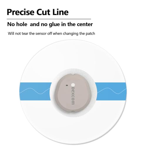 G7 Over Patches Waterproof - 55 Pack Adhesive Patches for G7£¦Stelo-Transparent Sensor Cover for Continuous Glucose Monitor,Without Hole On The Center-HECHUAN