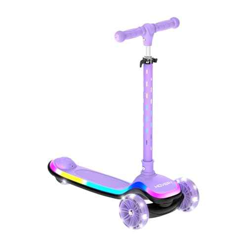 Hover-1 Chroma Folding Kick Scooter for Kids with Multicolor Wheel Lights, 3¡± Front Wheels, Rear Foot Brake, and 110 LB Weight Capacity