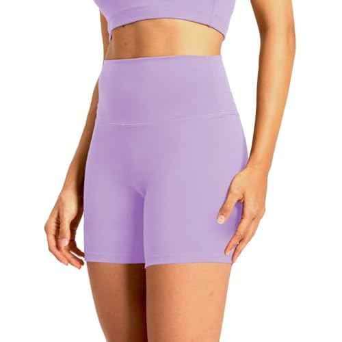 Women's 6" Gym Biker Shorts, Spandex Athletic Workout High Waisted Yoga Shorts