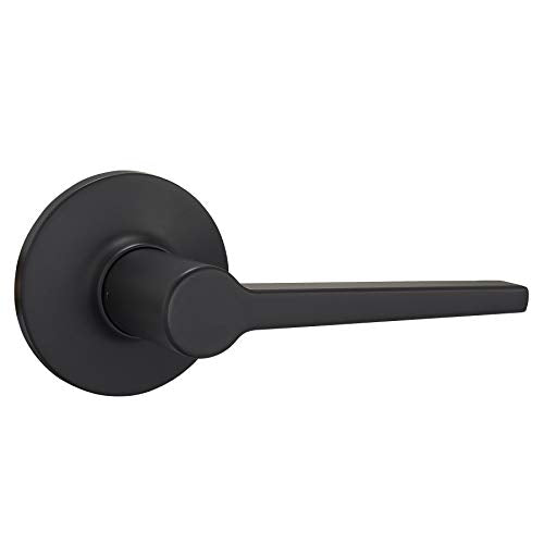 Amazon Basics Passage Door Lever Handle - Reversible, Fits 1-3/8" to 1-3/4" Doors - Matte Black - 1 Pack (Variation 1)