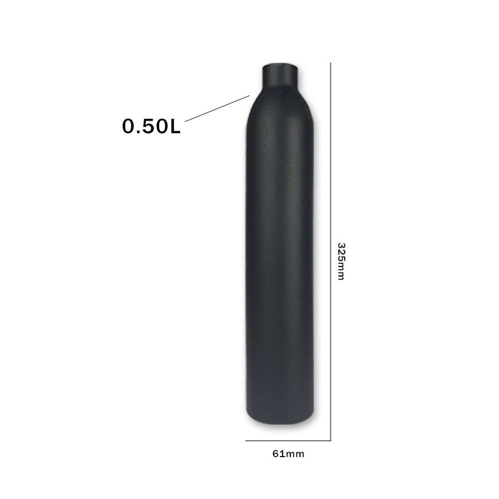 HuanQiuSensmart 4500psi PCP air Tank, Aluminum Compressed air Paintball Bottle, refillable high-Pressure Paintball Tank, with Thread M18*1.5 for Scuba Diving, etc. (Empty Tank/0.45L)