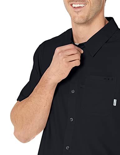 Men's PFG Slack Tide Camp Shirt - Large Black Sun Protection