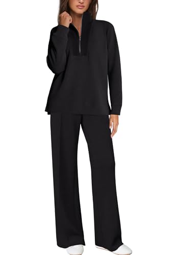 Women’s 2 Piece Tracksuit Set Small Black Half Zip Long Sleeve Fall Outfit