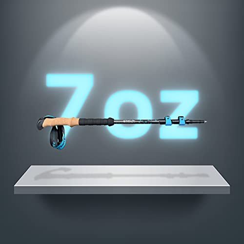 TheFitLife Carbon Fiber Trekking Poles Ultralight Walking Sticks - Blue