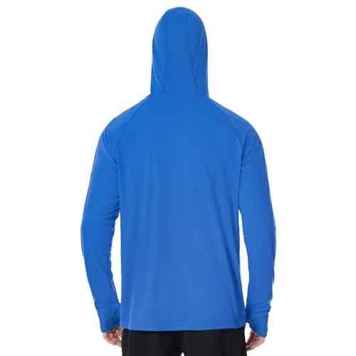 Roadbox Mens UPF 50+ Fishing Shirt, Long Sleeve UV Sun Protection Hoodies, Quick Dry Rash Guard for Hiking Outdoor Working