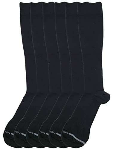 Men's Compression Knee High Socks 6 Pairs - Black - Everyday Support