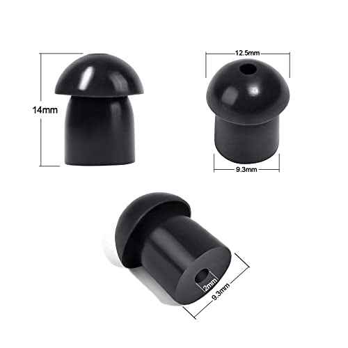 Replacement Mushroom Ear Tips for Two Way Radio Walkie Talkie Acoustic Coil Tube Earpiece Surveillance Headset. (Black)