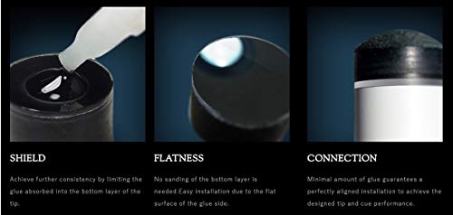 Black Laminated Pool Cue Tip 13mm Soft Durable Billiard Accessory