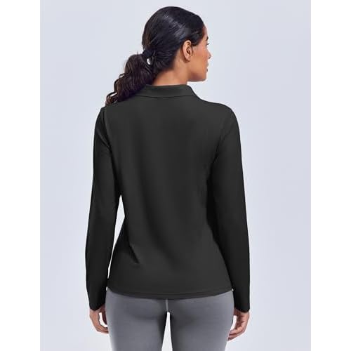 PINSPARK Long Sleeve Workout Tops for Women UPF 50+ Sun Shirts V Neck Quick Dry Golf Hiking Athletic Running Fishing Shirts