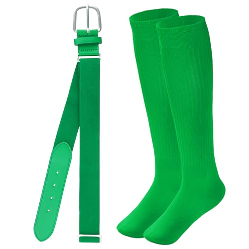 Dxhycc Baseball Socks and Belt Combo Set Adjustable Softball Baseball Socks and Elastic Waist Belt for Youth Adult