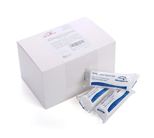 Hospora Cotton Elastic Gauze Bandage Set - 24 Rolls, 4 Inches, First Aid