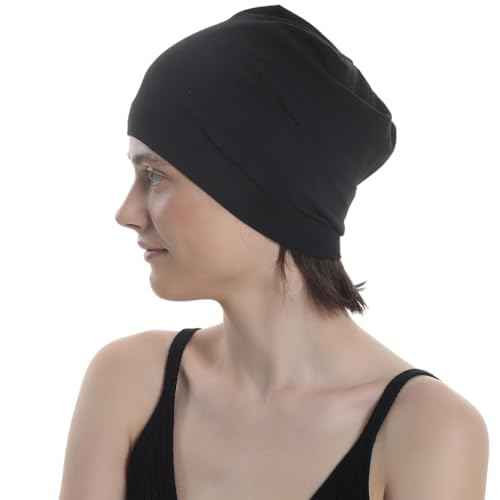 Unisex Bamboo Beanie Sleep Cap for Sensitive Skin, Hair Loss, Alopecia, Chemo, Indoors and Outdoors