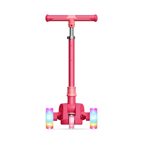 Jetson 3-Wheel Light-Up Kick Scooter, Lights on Stem & Wheels, Height Adjustable Handlebar, Rear Brake, Foldable, Ages 3+