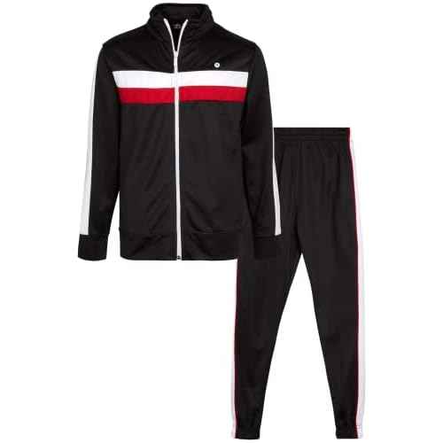 RBX Boys Tracksuit Set - 2 Piece Zip Up Tricot Track Jacket and Jogger Pants Outfit - Boys Athletic Sets (Sizes 8-12)