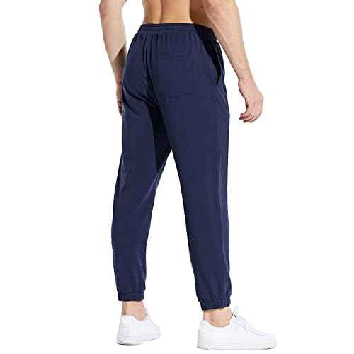 baleaf Men's 27" Cotton Sweatpants Sports Running Hiking Joggers Pants Lightweight Lounge Pocketed Pajamas 7/8 Length