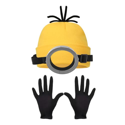 Halloween Costume Accessories Adults - Family Halloween Costumes, Goggles Glasses/Yellow Beanie/Gloves