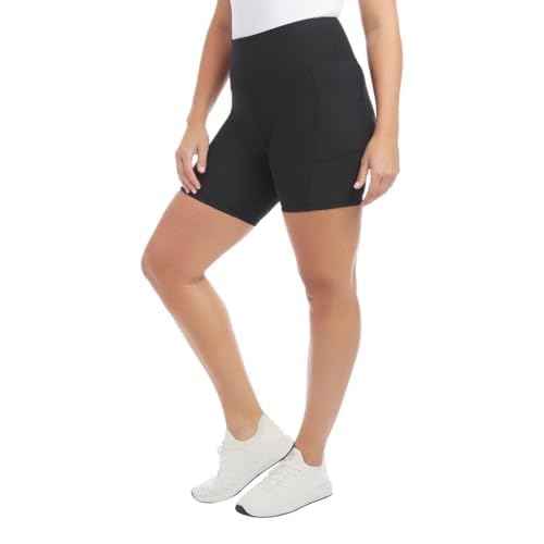 Danskin Women's High Rise Bike Shorts - Workout Shorts - Volleyball Shorts - Yoga and Dance, 2-Pack