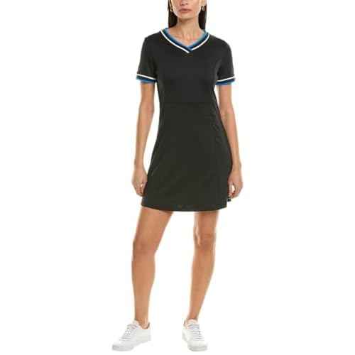 Callaway Women¡¯s V-Neck Colorblock Short Sleeve Golf Dress with Truesculpt, Stretch Fabric, Moisture-Wicking, Sun Protection