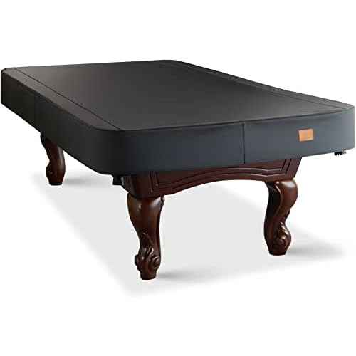 Heavy Duty Leatherette Billiard Pool Table Cover, Waterproof & Tearproof Covers for Pool Table 7/8/9FT Fitted (8 Feet/ Black)