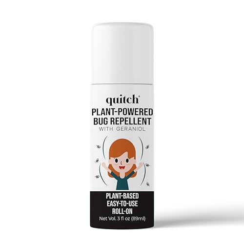 Quitch Mosquito Bug Repellent Roll On, Bug Spray for Kids Insect Repellent Travel Size, DEET-Free Vacation Essentials Travel Bug Spray, Natural Bug Repellent Wipes Alternative for People, Citronella