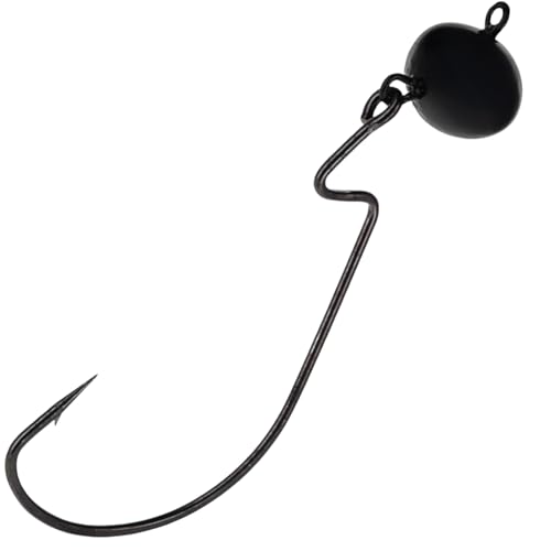 Black 3/4 Oz Football Tackle Swing Jig with Free-Swinging Hook for Bass Fishing