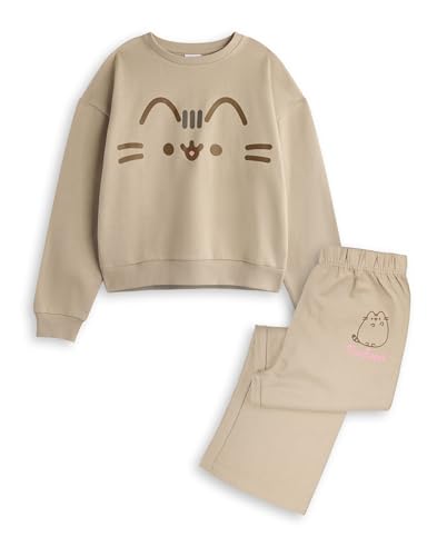 Kids 9-10 Years Pusheen Girls Sweatshirt & Joggers Set - Beige