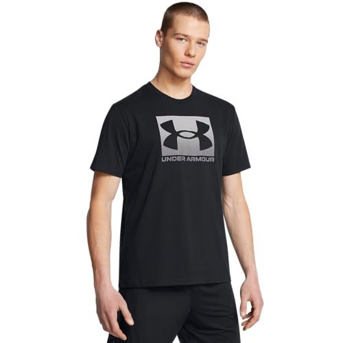 Under Armour Men's Large Black & Pitch Gray Graphic Sports T-Shirt - Quick-Drying Cotton Blend