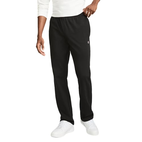 Champion Men's Open-Bottom Lounge Pants Large Black - Lightweight Cotton