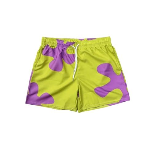 Men's Graphic Swim Trunks Quick Dry Swim Shorts Drawstring Waist Beach Shorts with Pockets