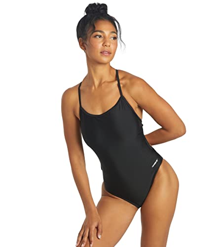 Sporti Women's Athletic Tie Back One-Piece Swimsuit - Black 34 Variation