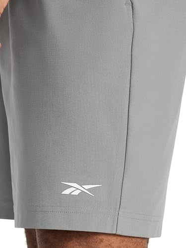 Reebok Men's Jumpstart 8-Inch Shorts - Large Grey, Lightweight Polyester